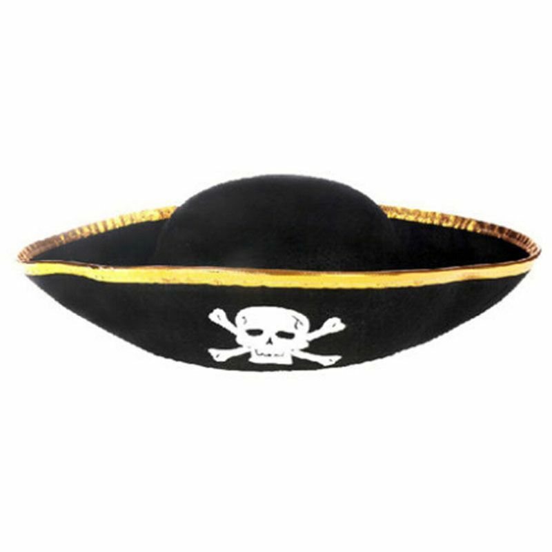 Tri Sudut Topi Bajak Laut-Tiga Terpojok Buccaneer Kostum Aksesori Topi