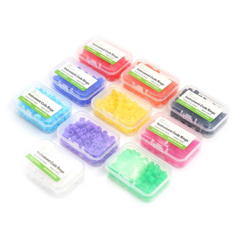 Novo 100 pçs/caixa multi-color silicone dental instrumento anéis de código de cor autoclavable desinfecção ortodôntico círculo universal