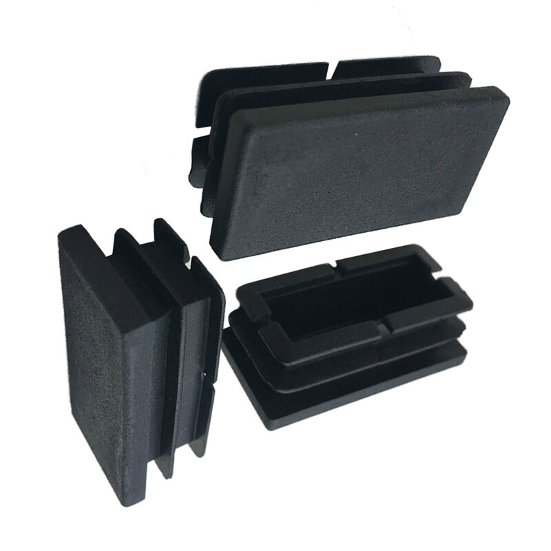 Hot Sale 8 Pcs Black Plastic Rectangular Blanking End Caps Inserts 20mm x 40mm