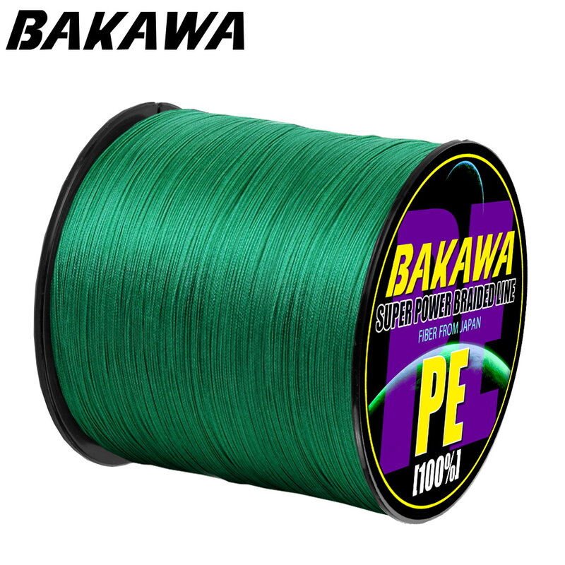 BAKAWA-4 Linha De Pesca Trançada, Linha Flutuante, Japão PE, Comprimento: 300m, 330yds, Diâmetro 0.2mm-0.42mm, Tamanho 10-85lb