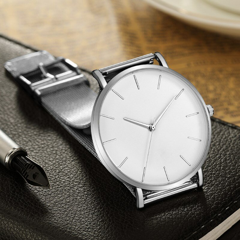 Relógio de quartzo preto feminino malha pulseira de aço inoxidável relógio de pulso casual para mulher quente montre femme moda moderna reloj mujer