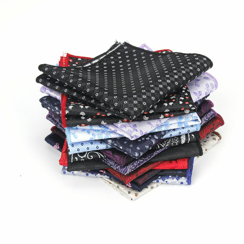Polyester Hanky Paisley Mannen Mode Dot Pochet Zakdoeken voor Mannen Pak Tie Jurk Shirts Bloem Jacquard Zakdoek