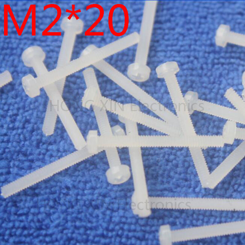 M2 * 20 الأبيض 1 قطعة جولة رئيس النايلون المسمار 20 مللي متر البلاستيك المسمار العزل فيليبس المسمار العلامة التجارية جديد بنفايات المتوافقة PC/مجلس DIY هواية