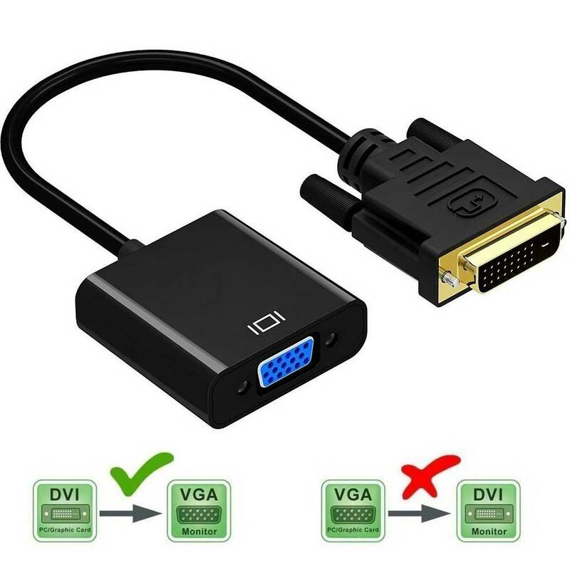 ITINFTEK Full HD 1080P DVI-D to VGA Adapter Converter 24+1 25Pin Male to 15Pin Female Cable for Computer PC HDTV Monitor Display