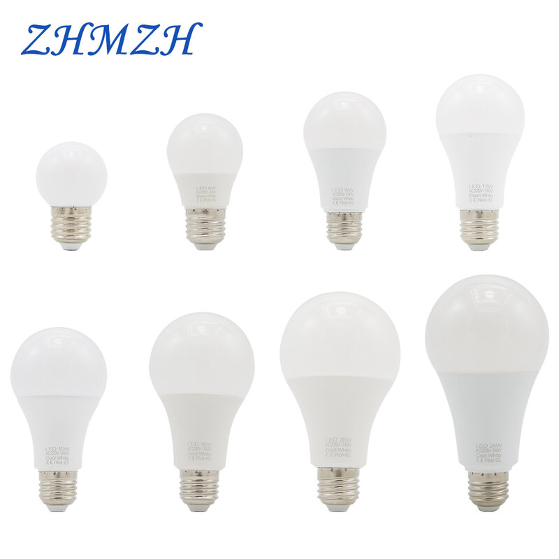 Bombilla LED de 220V, 3W, 6W, 9W, 12W, 15W, 18W, 20W, E27, Ultra brillo, ahorro de energía, lámpara de mesa, lámpara de araña