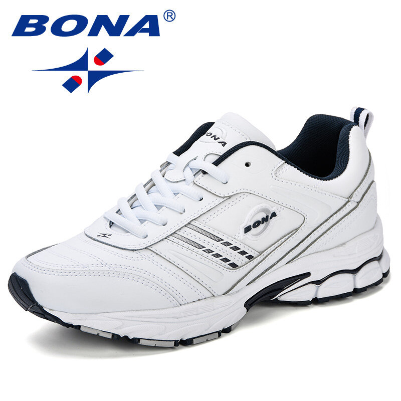 Bona-メンズカジュアルレザーデザインスニーカー,スプリットレザースポーツシューズ,ラージサイズ,快適