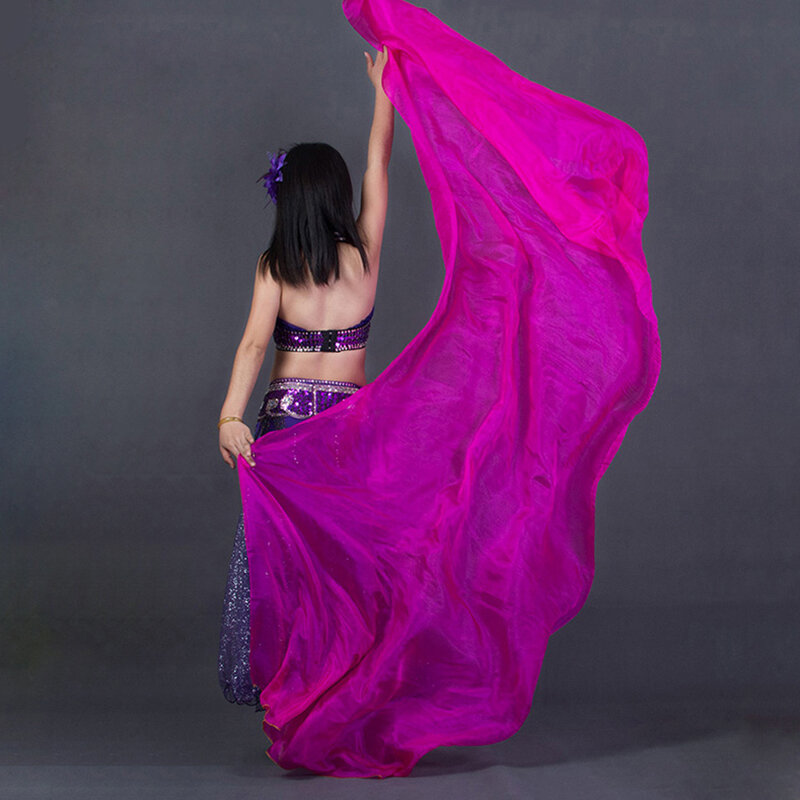 100% Silk Performance Dance Solid Color Light Texture welon szale kobiety szalik akcesoria do kostiumów welony do tańca brzucha 250cm x 110cm