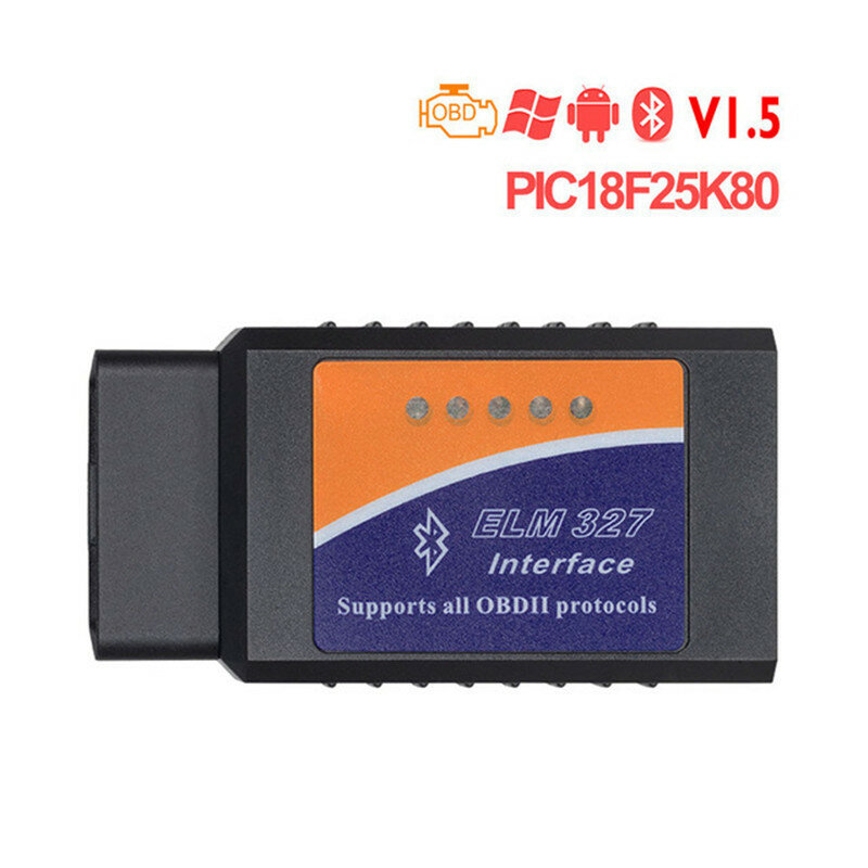 PIC18F25K80 Chip Super Mini OBD2 ELM327 V1.5 Bluetooth Diagnostic Tool V 1.5 Obd2elm 327 Werkt Op Android Koppel Pic Code reader