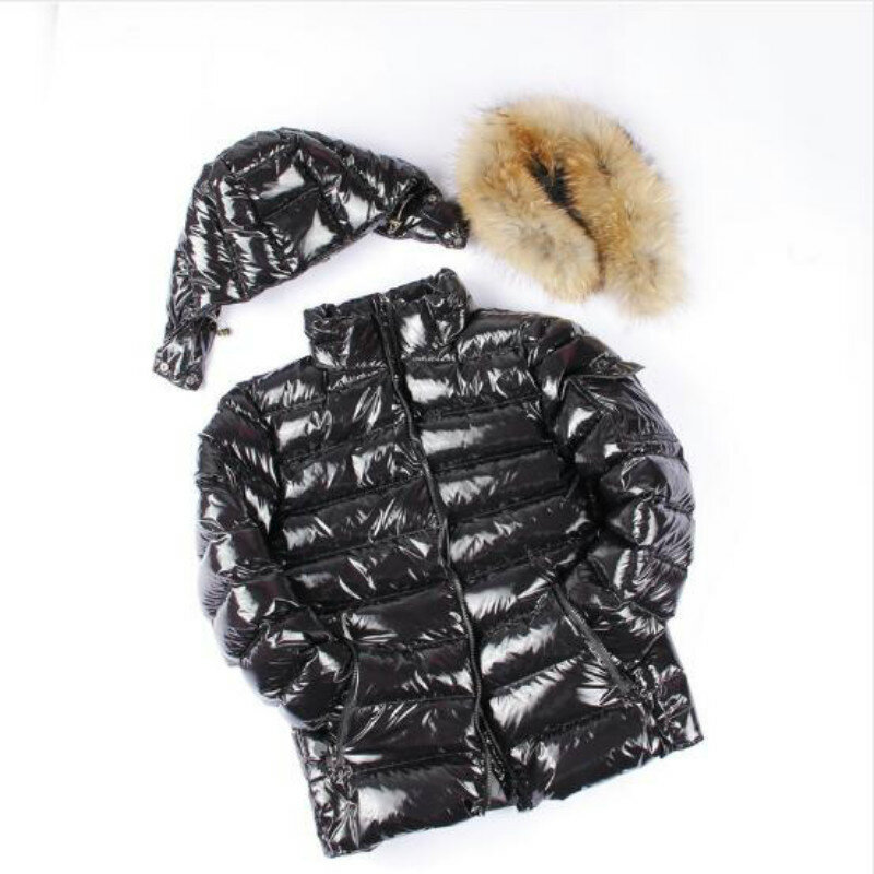 Chaqueta de plumón con capucha para mujer, abrigo largo de piel de mapache real, cálido y ajustado, Parka con capucha, moda de invierno, novedad de 2022