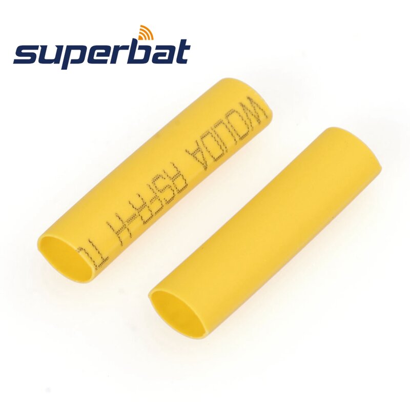 Superbat-manguito de envoltura de alambre amarillo, Tubo termorretráctil largo de 100mm, diámetro de 18mm, 3,5 piezas
