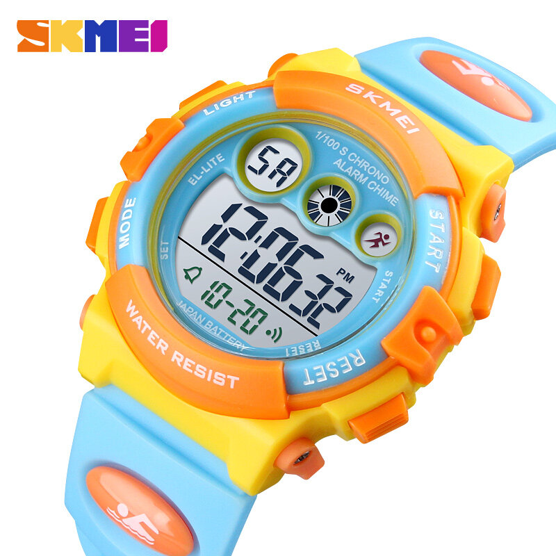 SKMEI-브랜드 스포츠 어린이 방수 시계, LED 디지털 어린이 시계, 럭셔리 전자 시계, 어린이 소년 소녀 선물