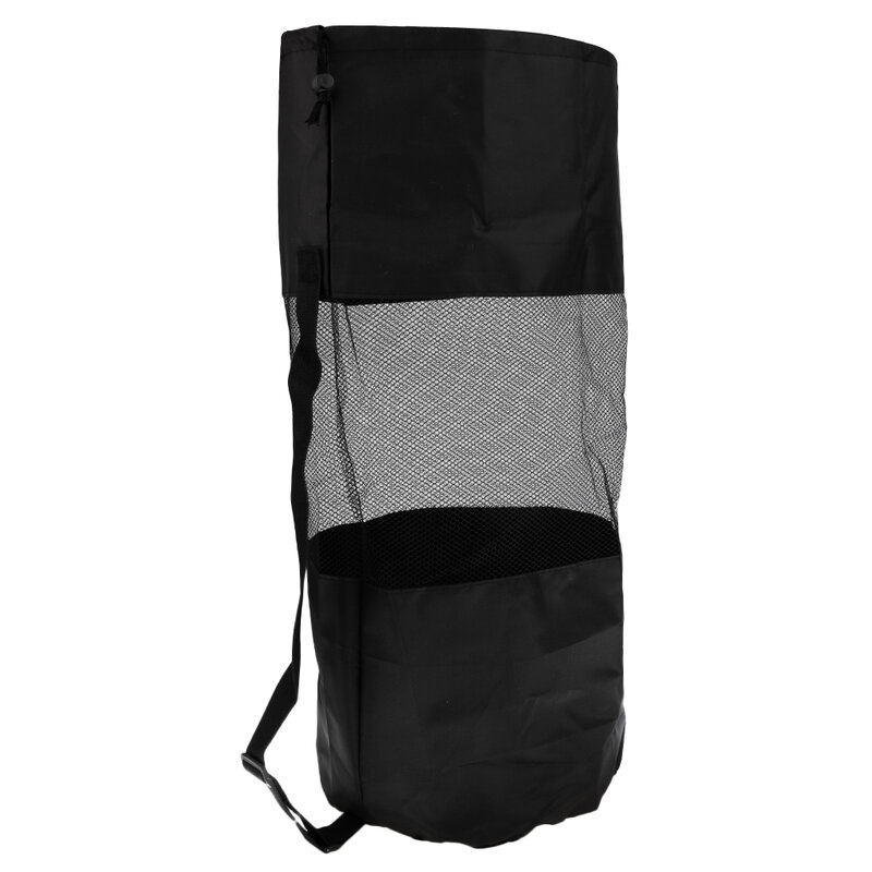 1 Pcs Heavy Duty Mesh Duffel Dive Bag Drawstring Storage Pouch For Scuba Diving Snorkeling Swimming Surfing Black