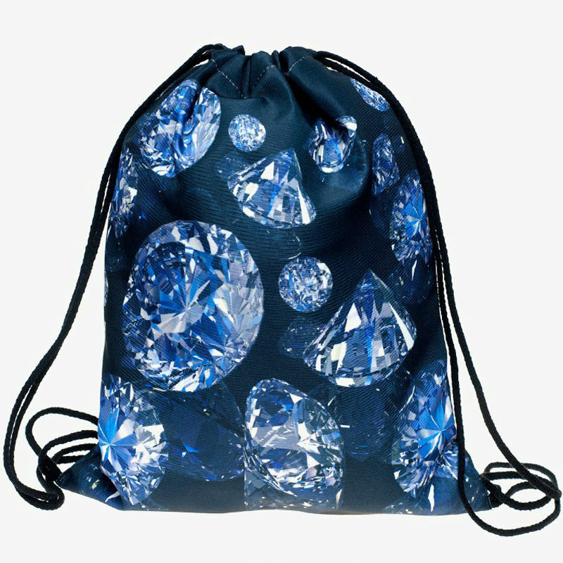 Semana feminina mochila escolar festa drawstring saco homem sacos sac a dos mochila de cordão de viagem marca 3d impressão padrão