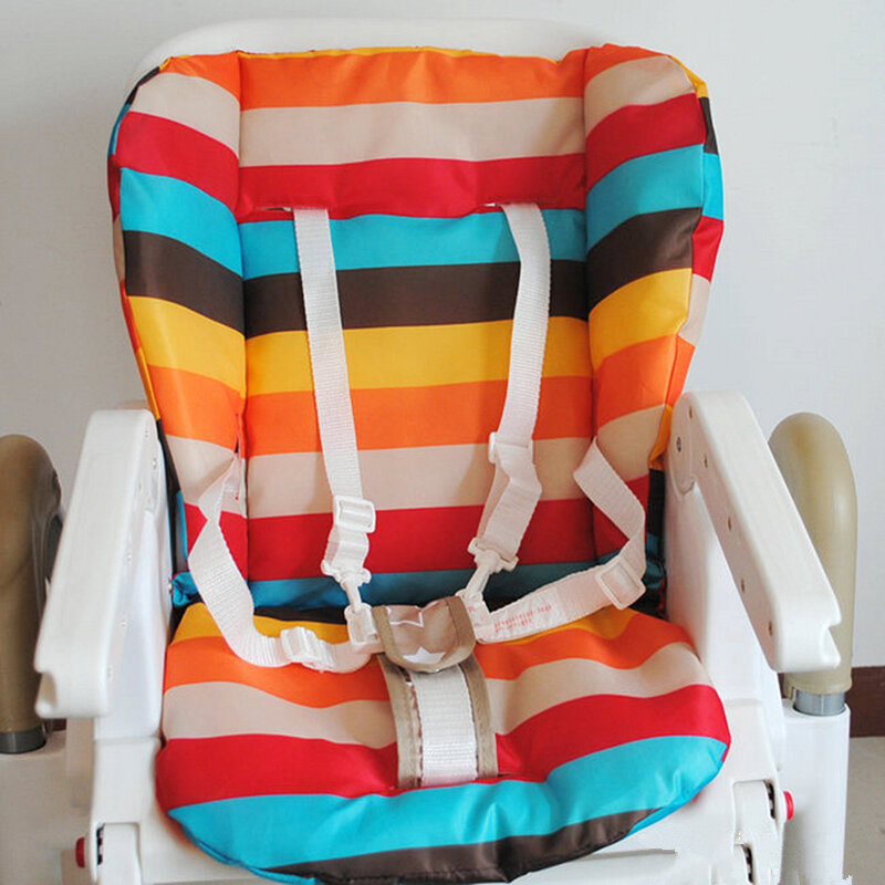 Cojín de asiento de cochecito de bebé a prueba de agua, trona suave de arco iris, colchón de asiento de coche, almohadilla de asiento de silla de comedor de bebé