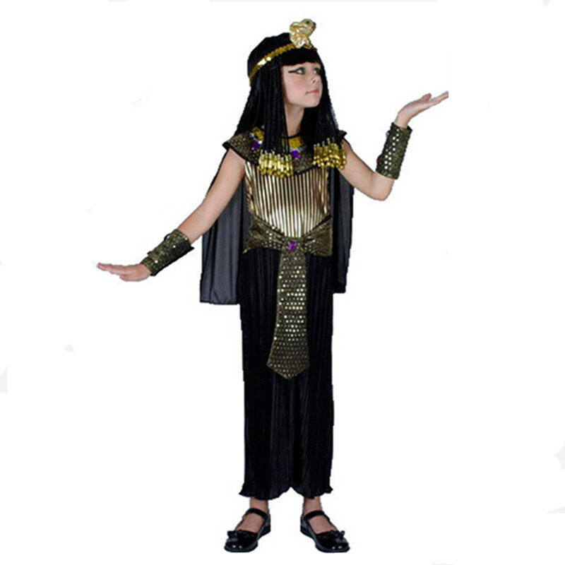 Kostum Putri Mesir Karnaval Halloween Cosplay Firaun Mesir Kostum Anak Perempuan Matras Cleopatra