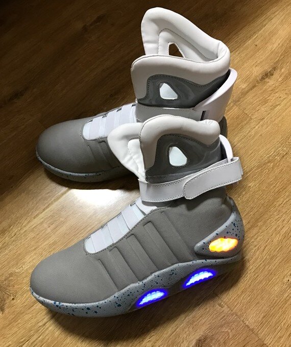 cosplay boots back to the future led light shoes air mag style property usa fashion high boots USB charge