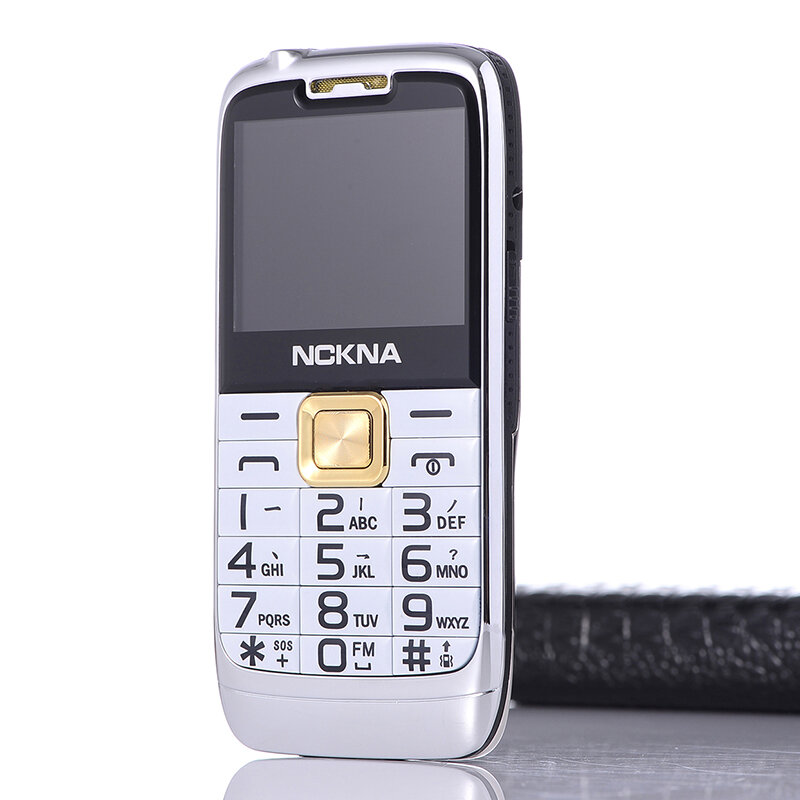 Grande bateria do telefone móvel com lanterna, dois cartões SIM, botão de tela grande, caixa de metal, celular sênior, idosos, sem internet