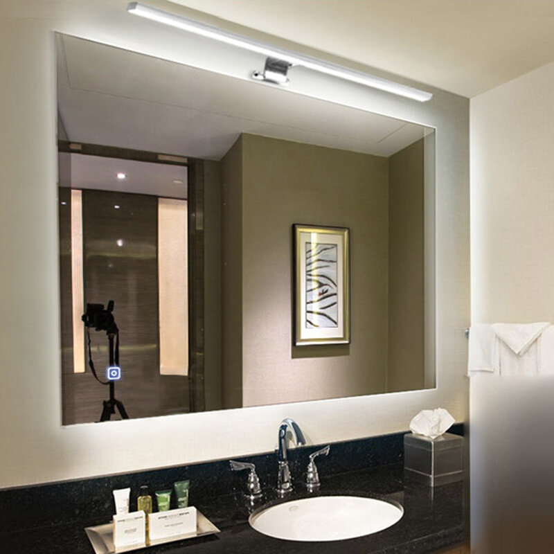 AC110-240V Modern LED Mirror Light 5W 8W Stainless Steel Wall Lamp Bathroom Washroom Makeup Light Acrylic Cabinet Night Lamp