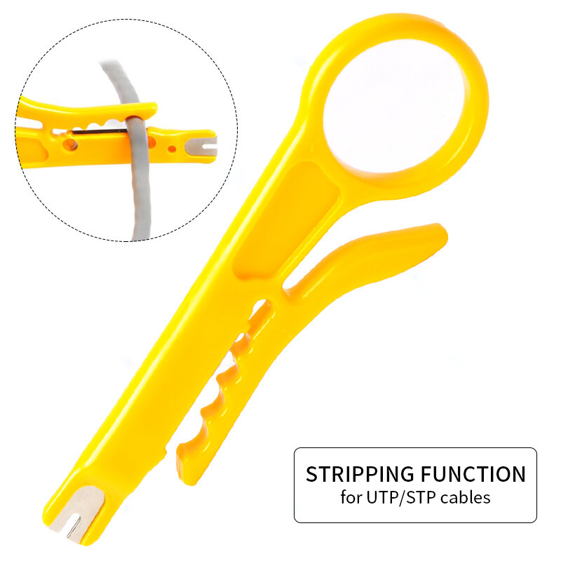 AMPCOM Mini Tragbare Draht Stripper Cutter Auswirkungen Anlege Werkzeug 110 Klinge für Netzwerk Draht Kabel