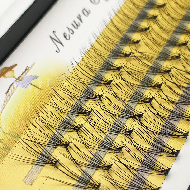 Pedaços de 10D 60 extensão dos cílios naturais maquiagem, cílios individuais, feito à mão cílios postiços cílios enxerto profissional