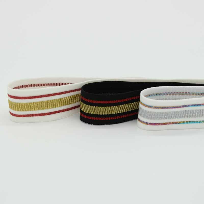 20mm gold glitter Elastic ribbon Accessories Diy Sewing Garment Stretchy Tripe Tape  stripe ribbon Wholesale