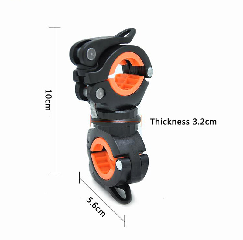 360 Degree Rotatable Bicycle Light Bracket Bike Lamp Holder LED Torch Headlight Pump Stand Quick Release Mount