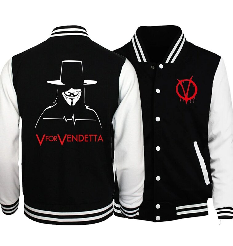 V for Vendetta Jacket Men 2017 Spring  Evil Men Baseball Jackets Star Wars Men Coat Fashion Hoodies Men For Movie Fans