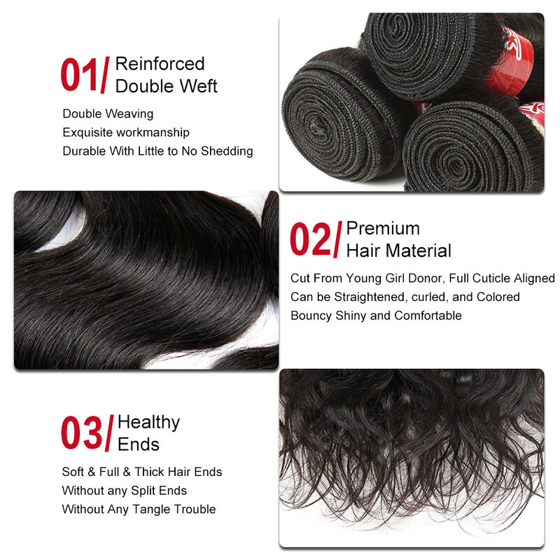 Sleek-mechones de pelo ondulado brasileño Remy, extensiones de cabello de 8 a 30 pulgadas, Color Natural, cabello humano, envío gratis