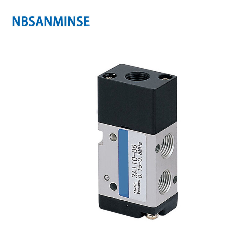 NBSANMINSE 3A110 3A120 1/8 공기 공압 부품 공기 제어 밸브, 두 위치 세 방향 AirTAC 유형 공기 밸브 저압