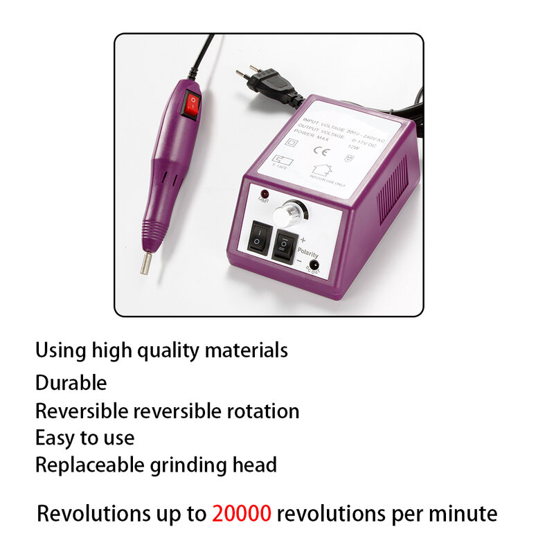 Electric Nail Drill Machine for Manicure Nail Art Sanding File Tools Kit Nail Drill Bits Ceramic Mill Cutter Gel Varnish Remover