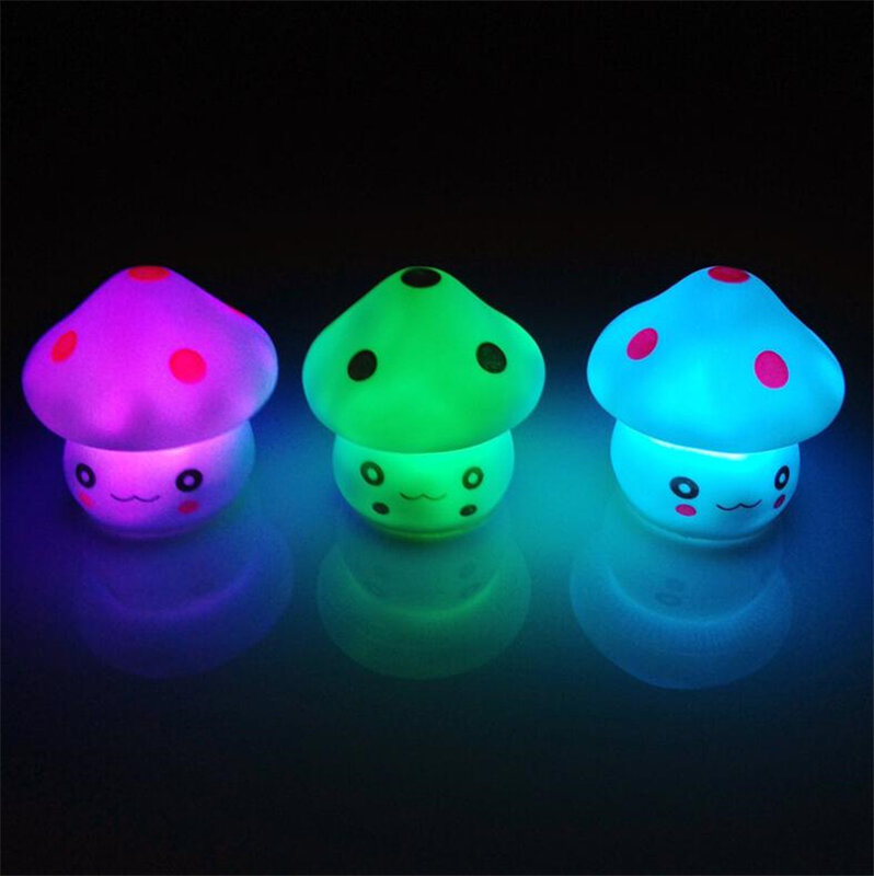 Warna-warni Lucu BB Glow LED Jamur Lampu Kamar Bayi LED Malam Lampu. Lampu LED RGB Lembut Bayi Tidur Malam Lampu baru Bercahaya
