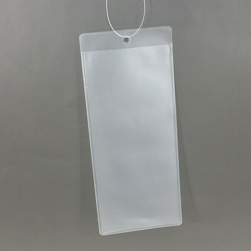 Tas pelindung amplop gantung Label kartu harga PVC plastik lebih kecil 100pcs