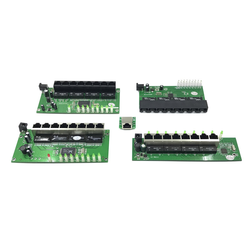 OEM fabbrica diretta mini veloce 10/100 mbps 8-port della scheda di rete Ethernet lan hub interruttore bordo di due- pcb 2 rj45 1 * porta testa 8pin