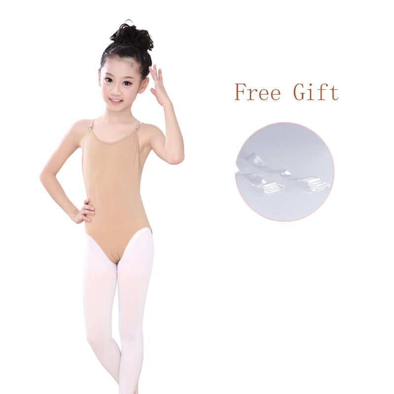 Nude Ballet Underwear Child Kids Gymnastics Seamless Camisole Skin Color Ballet Leotard Swimsuit Adjustable Shoulder Bands