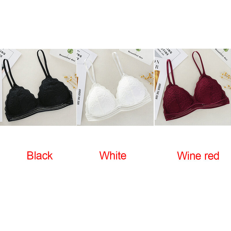 Wireless Bra Women Deep V Bralette Girls Lace Lingerie Seamless Triangle Cup Thin French Style Soft Underwear