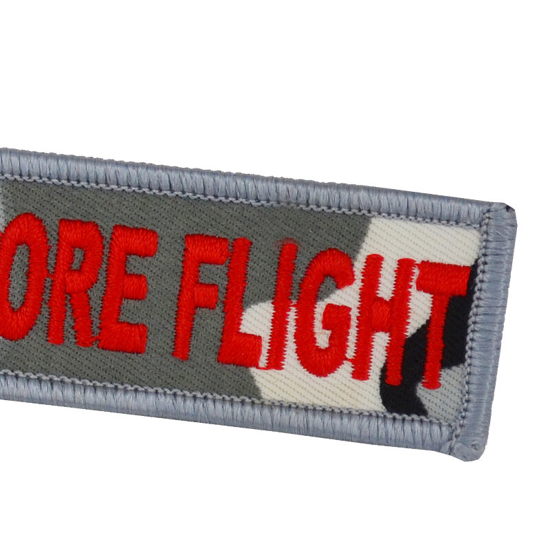 Llaveros de extracción antes del vuelo para regalos de aviación, llavero bordado personalizado de camuflaje, etiquetas especiales de equipaje, colgador de llaves