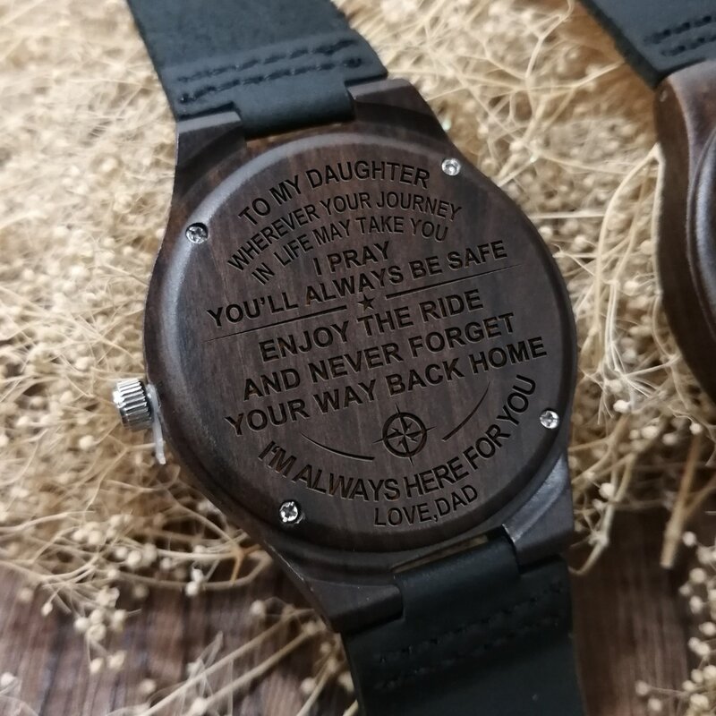 TO MY DAUGHTER ENGRAVED WOODEN WATCH I'M ALWAYS HERE FOR YOU