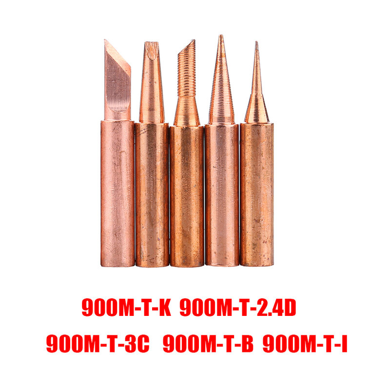 Ponta de ferro para solda de cobre puro 900m-t, 5 tamanhos, pontas de solda, ferramentas para soldagem bga