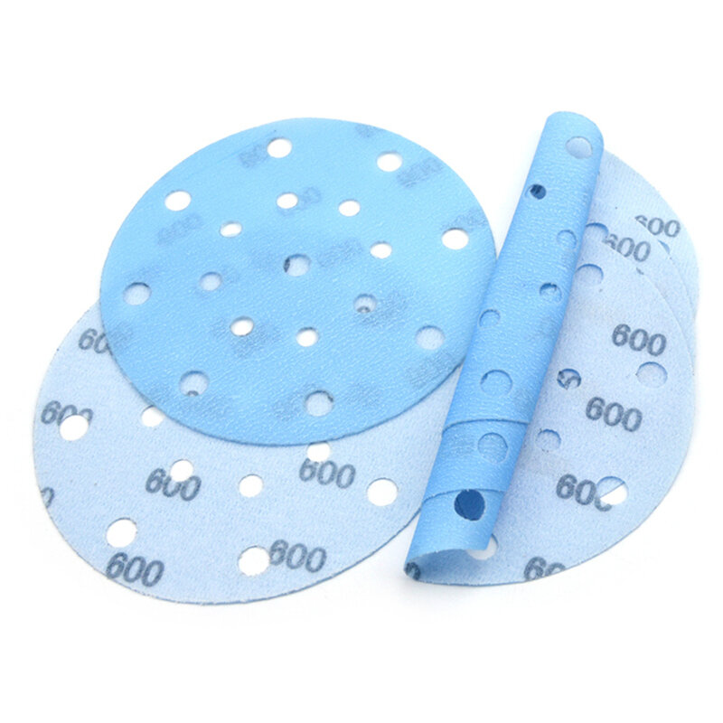 POLIWELL 5 Stuks 150mm 17-Gaten Waterdichte FV Superfijne Schuren Discs Grit 4000 Schuurpapier voor Polijsten Schuurmiddelen accessoires