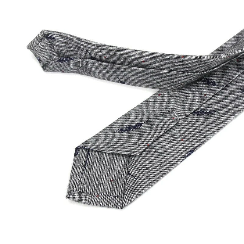 6 cm marki nowe męskie bawełniane dorywczo krawat ślubu pan młody liść krawaty dla człowieka ptaki drukuj Gravatas biznes klasyczny Neckwear