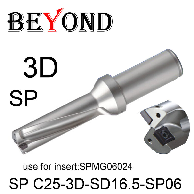 Broca BEYOND 16mm 16,5mm SP C25-3D-SD16-SP06 U, herramientas de inserción de carburo Indexable, uso SPMG06024