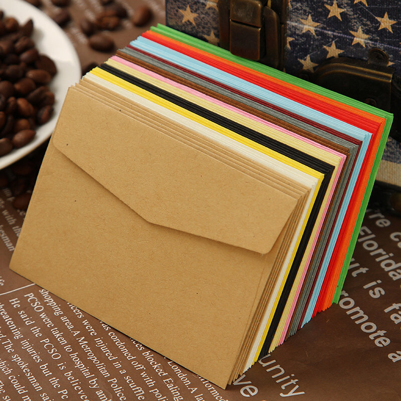 XXC658 цветные пустые конверты 100x70 мм конверты для банковских карт 100 г, поздравительные открытки, мини-конверты шт.