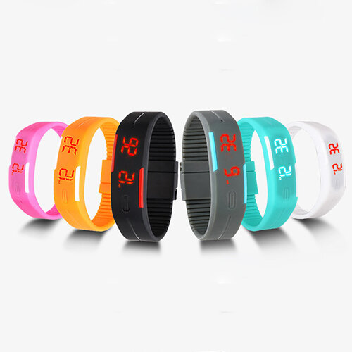 Montre-Bracelet en Silicone pour hommes et femmes, Bracelet de sport à LED rouge, tactile, numérique, électronique, cadeau pour garçons et filles