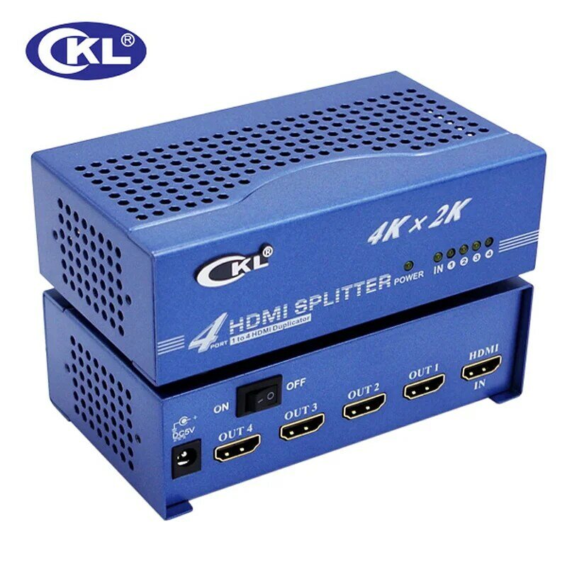 CKL-HD-9442 de 4 puertos, divisor 3D HDMI de 1,4 v, 1 en 4 salidas, 1x4 HDMI, distribuidor HDTV 2K x 4K 4K x 2KVedio