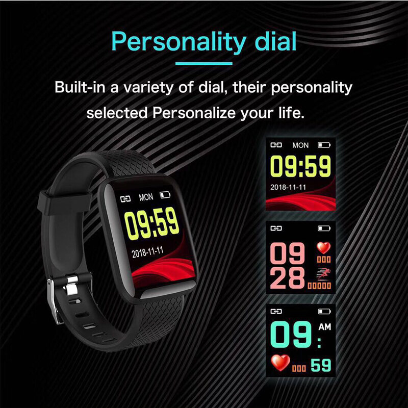 Monitor de ritmo cardíaco reloj inteligente deportivo podómetro de presión arterial correr OLED táctil impermeable Fitness reloj inteligente hombres mujeres