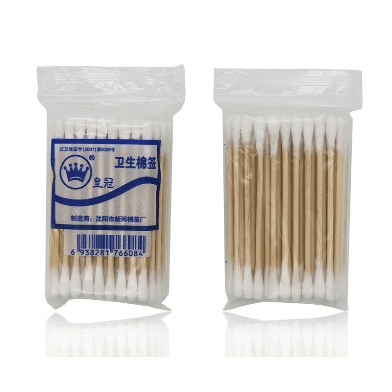 Natrual 50pcs Double Head Cotton Swab Women Makeup Cotton Buds Tip For Medical Wood Sticks Nose Ears Cleaning Health Care Tools