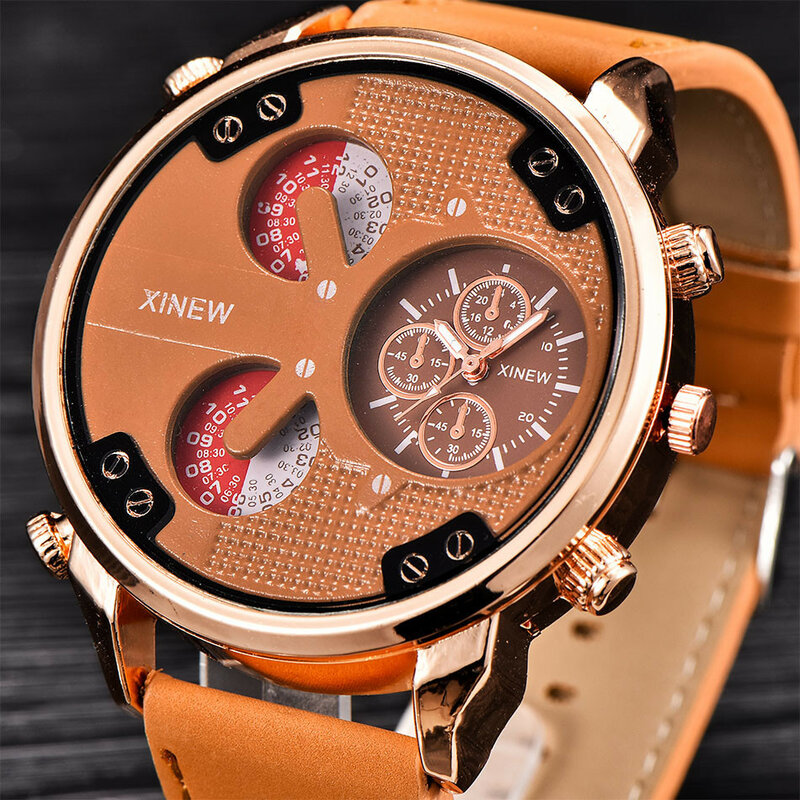 Homme montre-bracelet de luxe automatique mécanique Date jour montre en cuir hommes Reloj Hombre 2019 grand cadran montres pour hommes
