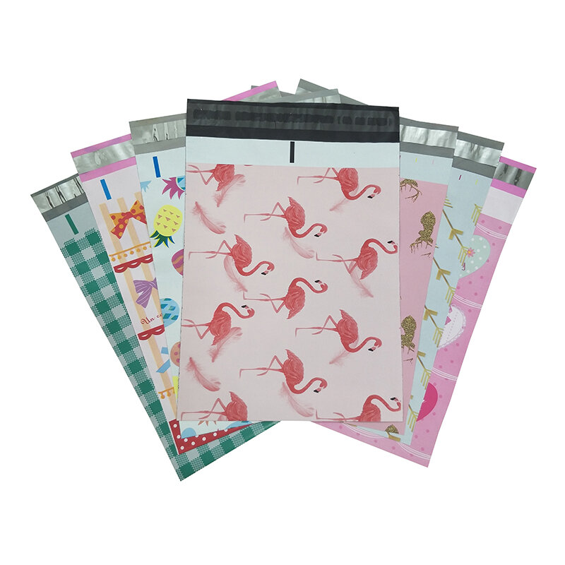 Poly Mailer Self Seal Envelopes, Totes coloridos, Padrão de Mistura, Postal Shipping Bags, 10x1,3 polegadas, 25,4x33 centímetros, 10pcs