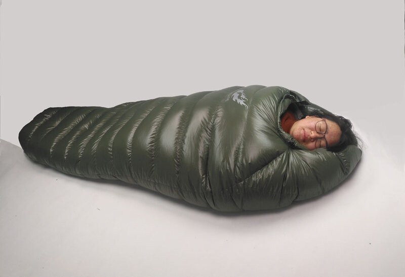 Saco de dormir do inverno da temperatura fria saco de dormir para o inverno, pato verde do exército para baixo enchimento 1kg 1.5kg para baixo saco de dormir