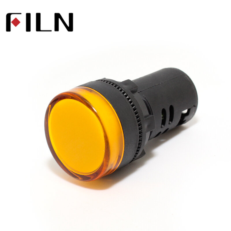AD16 22mm 신호 LED 전원 표시 등, 플라스틱 빨간색 녹색 파란색 흰색 노란색 12v 24v 220v